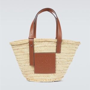 LOEWE Basket Medium Woven Raffia Tote Bag